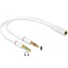 Audio Cable DeLOCK 65585 0.2m 2x3.5mm Male to 3.5mm Female White