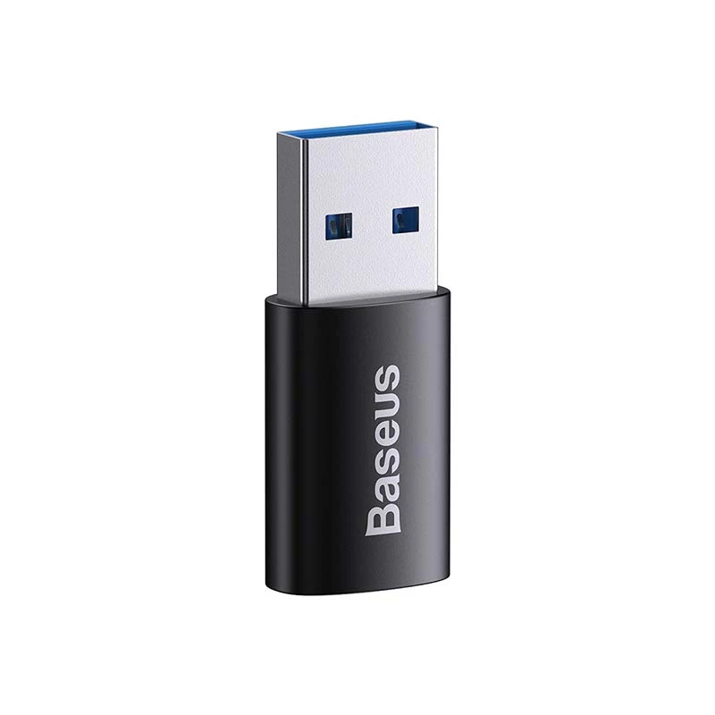 Adapter Baseus Ingenuity USB Type-A (female) to USB Type-C (male) 10 Gbit/s, black, 14×22×8 mm