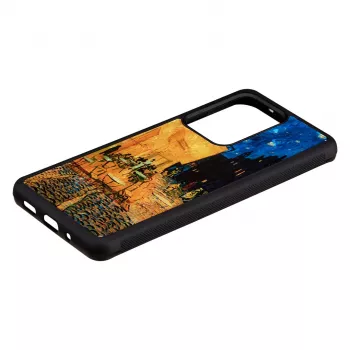 Phone case iKins for Samsung Galaxy S20 Ultra — black, model 'Cafe Terrace'