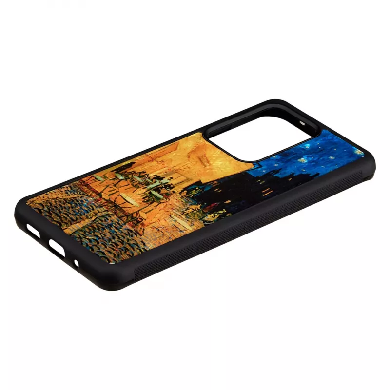 Phone case iKins for Samsung Galaxy S20 Ultra — black, model 'Cafe Terrace'