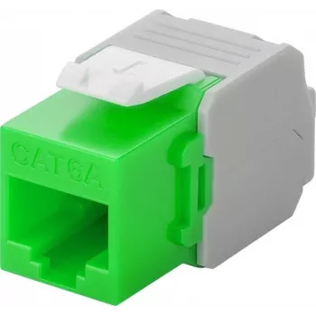 Wentronic Goobay CAT 6a KeyStone RJ45 Jack,Unshielded, 500MHz, Green-White (90687)
