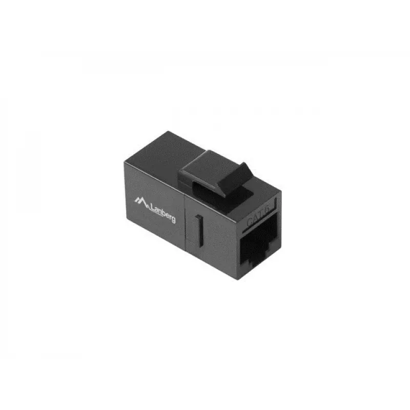 Keystone module LANBERG KSU6-3000 — Cat6 U/UTP RJ-45 female to RJ-45 female, flat construction, black
