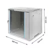 QOLTEC 54485 19-Inch 12U Wall-Mount Rack Cabinet, 600x450x635 mm, Black