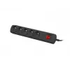 Surge protector NATEC Bercy 400 — 5 sockets, 3 m cable, black