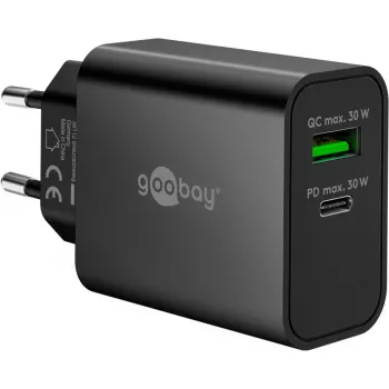 Goobay USB-C PD GaN Dual Fast Charger 30 W black (75335)