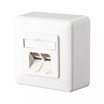 METZ CONNECT BTR IT CONNECT E-DAT C6 8/8(8) AP Cat.6 - Wall Box - RJ-45 X 2 - Pure White, RAL 9010 - 2 Ports (1307380002-I)