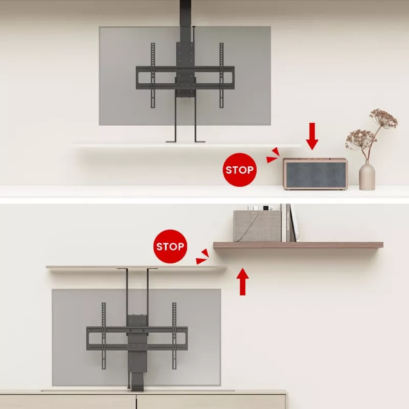 Maclean electric ceiling/floor mount, extendable, 43''-88'', VESA 600x400, max 60kg, 100-240V AC,50/60Hz