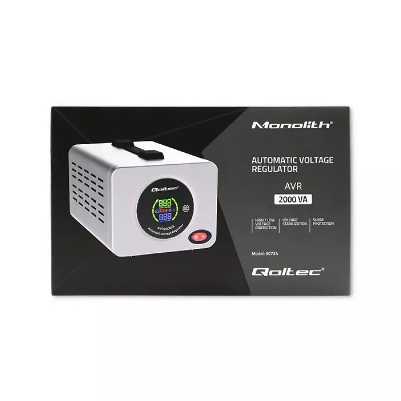 Qoltec 50724 Automatic Voltage Stabilizer AVR 2000VA
