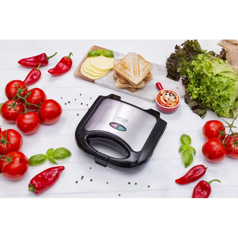 Sandwich Maker Adler AD 3015 750 W Black Silver