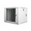 Lanberg WF02-6609-10S 19 inch 9U Wall-Mounted Double-Section Rack Cabinet, 600x600 mm, Grey, 60 kg Load, Tempered Glass Door