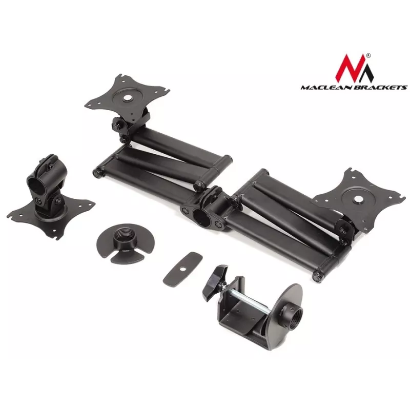 Monitor desk mount MACLEAN MC-691 for 3 monitors — adjustable height and tilt