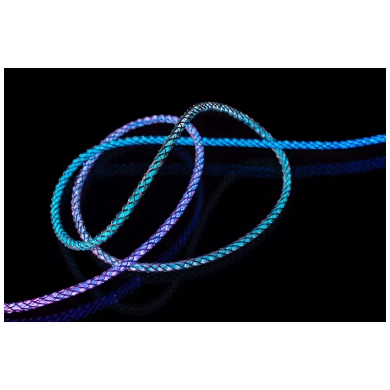 USB-C to USB-C charging cable FIXED FIXDLED-CC-RA with PD support and fixed length, integrated rainbow LED