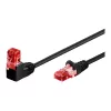 Goobay CAT 6 Patch Cable 1x 90° angled, U/UTP, Black, 1 m - latch tab top, CCA Copper Mix (51515)