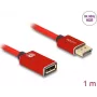 DeLOCK DisplayPort extension cable 8K 60 Hz 1 m red metal without latch