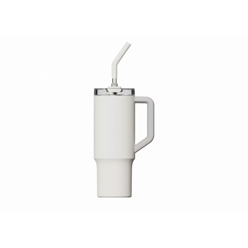 Thermal straw mug Xiaomi Straw Mug White 1 L — stainless steel interior, leakproof, 240×132×97 mm