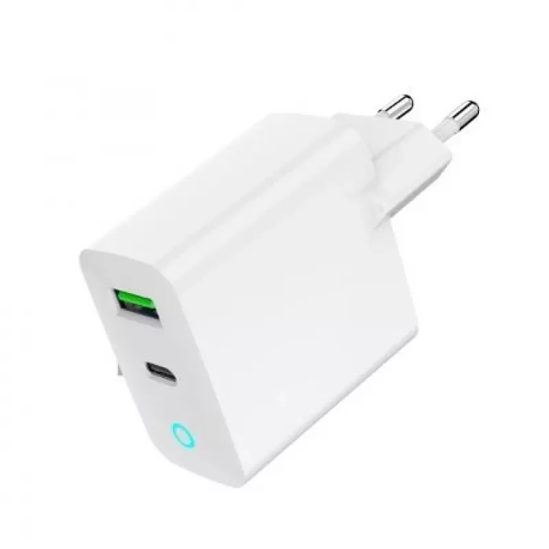 Alimentator Retea 220V GEMBIRD, Universal, 1 X USB Type-C D 20W, 1 X USB-a 3.0 QC 18W, Indicator LED, White