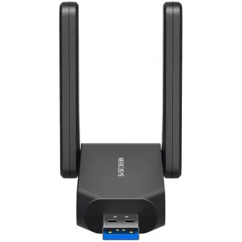 Wi‑Fi USB Adapter MERCUSYS MA72XH AX1800 with High‑Gain Antennas, USB-A Plug‑and‑Play