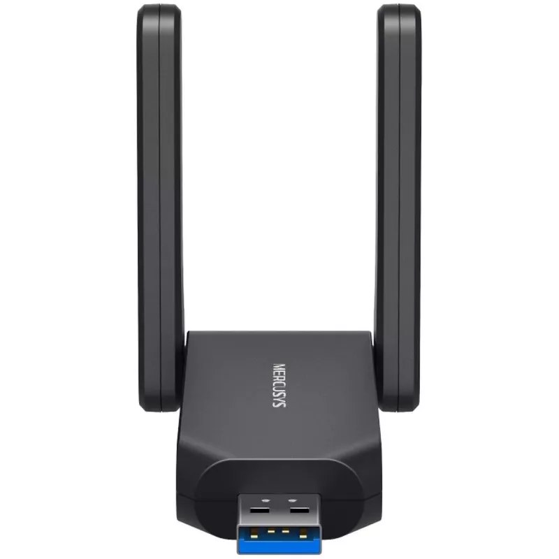 Wi‑Fi USB Adapter MERCUSYS MA72XH AX1800 with High‑Gain Antennas, USB-A Plug‑and‑Play