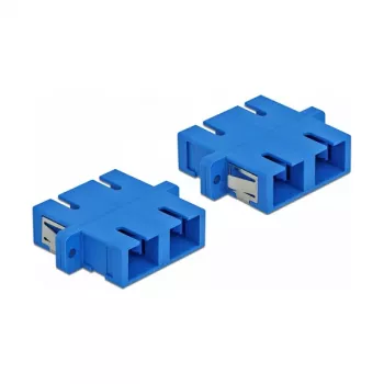 Fibre optic connector SC female–female DELOCK 85991, blue, pack of 4