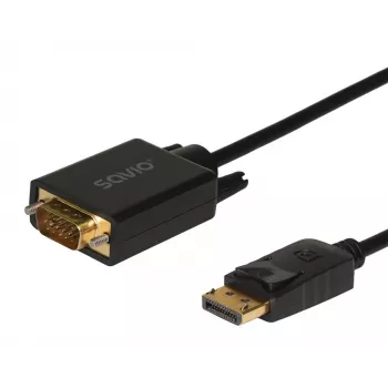 SAVIO DisplayPort to VGA (D-Sub) cable 1.8 m, black
