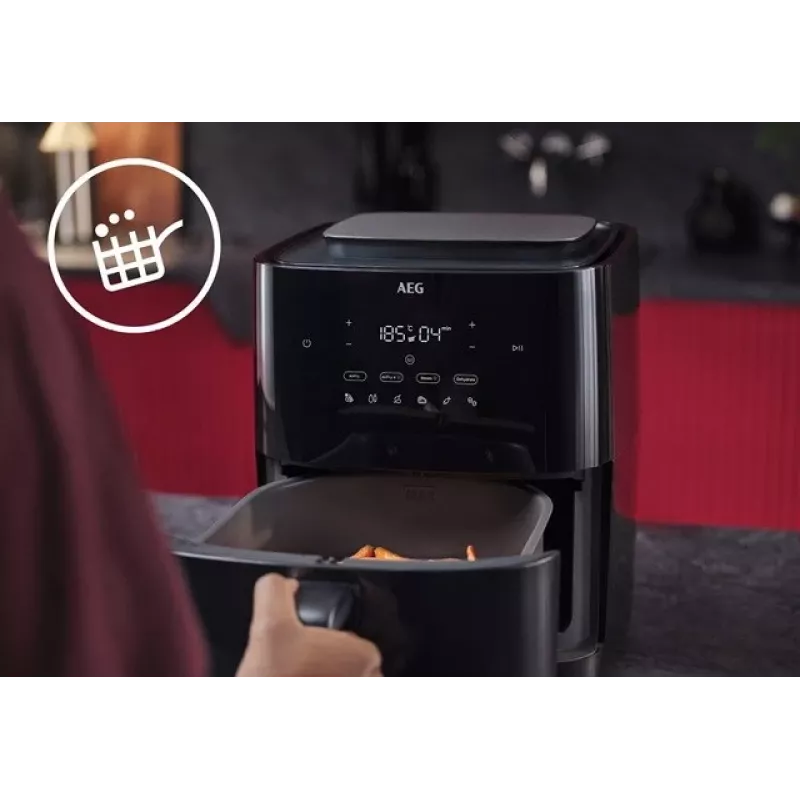 Hot air fryer AEG AAF7SB — 6.9 L, 1700 W, digital touch control, black