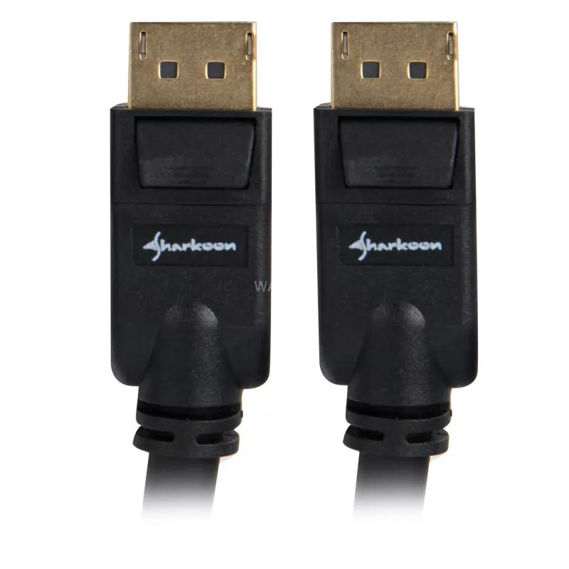 Sharkoon Cable Displayport 1.3 Plug> 4K black 3 Meter - Cable - Digital/Display/Video