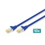 Network Cable Digitus CAT 6A S/FTP RJ-45 0.25m Blue