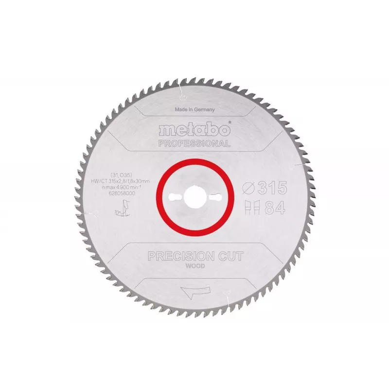 Circular Saw Blade Metabo HW/CT 315x30 84z Precision Cut Wood Professional
