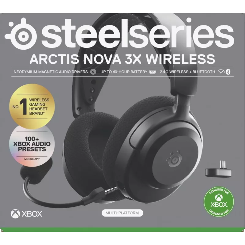 Headset STEELSERIES Arctis Nova 3X Wireless Bluetooth — Circumaural, Head-band, 20–22000 Hz, 260 g