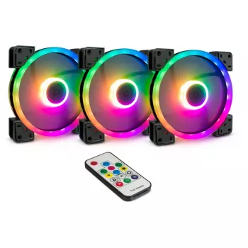 INTER-TECH Argus RGB-Fan Set RS-14 140mm ARGB 3-Pack Black