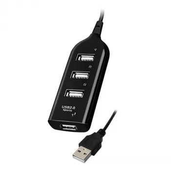 VAKOSS USB hub TC-234UX — 4-port USB 2.0 hub, DC power (5V, 1A), black