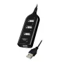 VAKOSS USB hub TC-234UX — 4-port USB 2.0 hub, DC power (5V, 1A), black