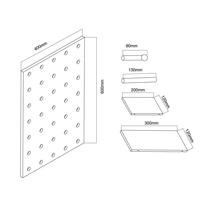 Maclean MC-130 WD wooden board organizer, 40x60 cm, max 20 kg