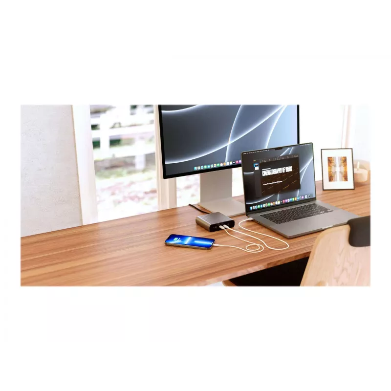HYPER 245W GaN Desktop Charger Laptop, Smartphone, Tablet Black, Silver AC, Battery Fast charging Indoor