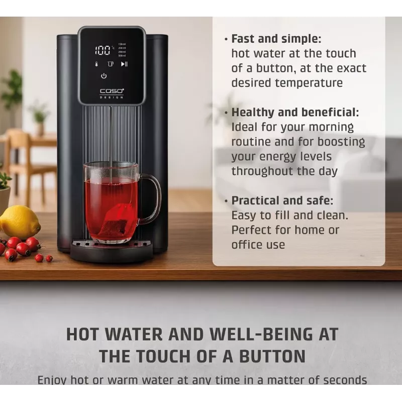 Caso Turbo Hot Water Dispenser | HW 616 | Water Dispenser | 2600 W | 2.5 L | Plastic/Stainless Steel | Black/Stainless Steel