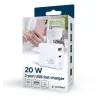 Alimentator Retea 220V GEMBIRD, Universal, 1 X USB Type-C D 20W, 1 X USB-a 3.0 QC 18W, Indicator LED, White
