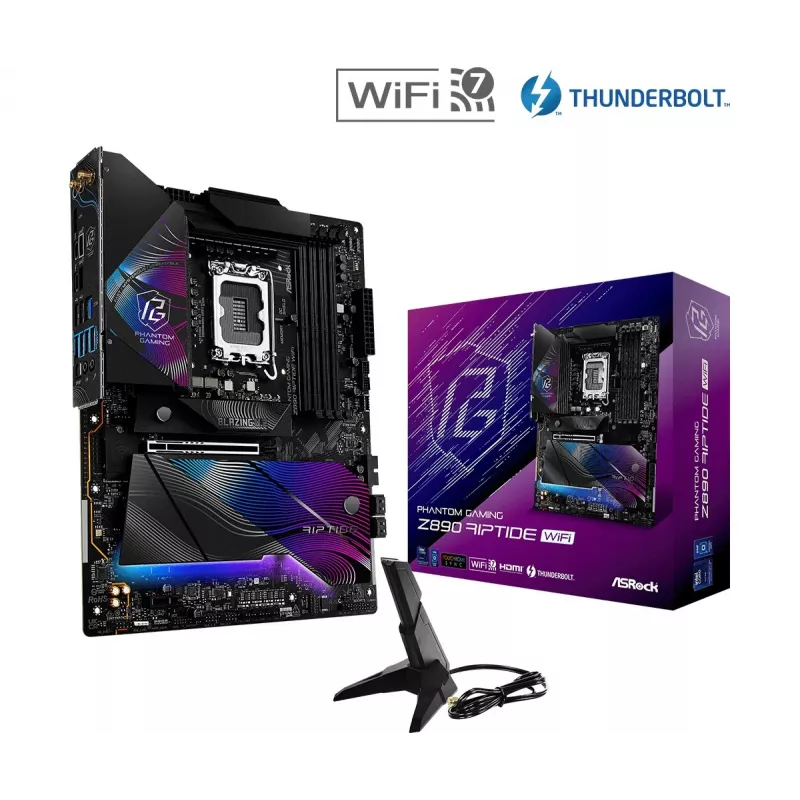 Motherboard ASRock Z890 Riptide WiFi — Intel Z890, LGA1851, ATX, DDR5, 4 DIMM, Wi‑Fi 7, 2.5Gb LAN, Thunderbolt 4