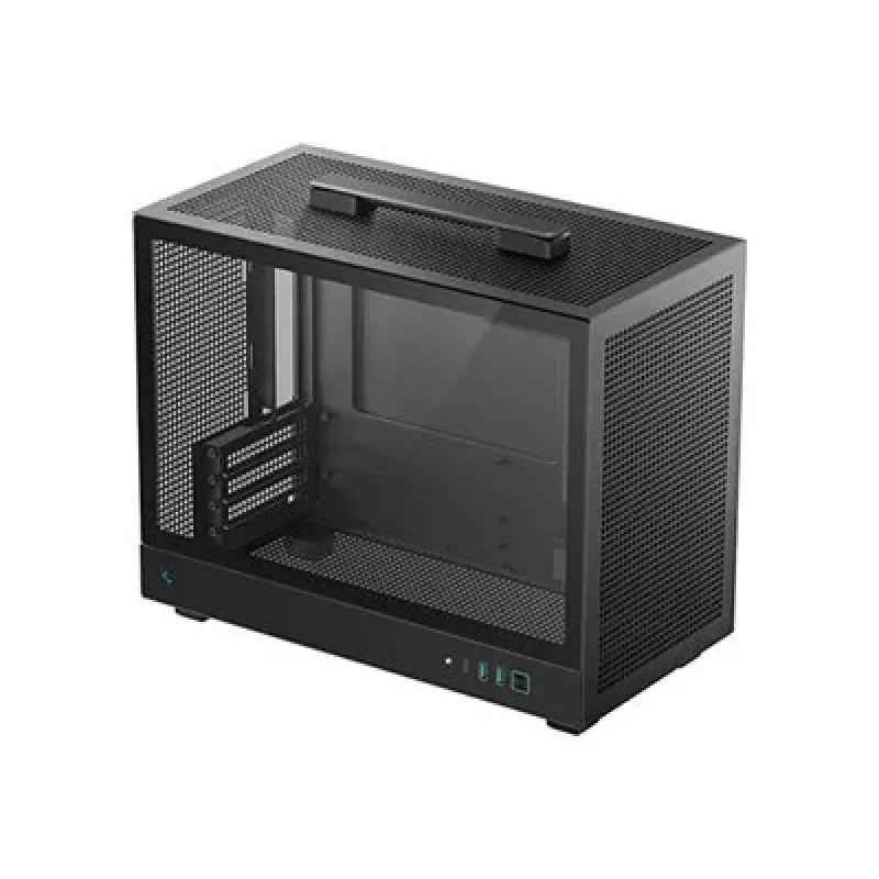 Computer case DeepCool CH160 PLUS Small Form Factor SFF ATX/mATX, tempered glass, USB-C, black