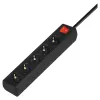 Power strip SAVIO LZ-15 — 5 AC outlets, universal plug, 5 m cable, 2500 W, 10 A, black