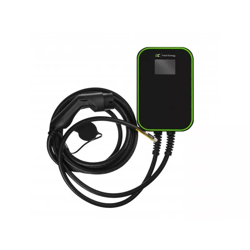 Electric Vehicle Charging Station Green Cell EV14 22 kW Black Aluminium Wall