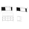 4D chest of drawers ABI 200x45x88 cashmere matt