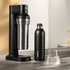 BRITA carbonating bottle 650 ml, stainless steel, black, dishwasher-safe