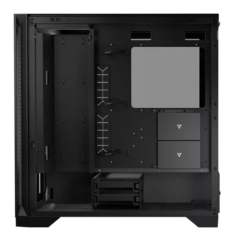 PC Case MODECOM VOLCANO EXPANSE T Midi Tower, tempered glass, USB-C, supports micro ATX, GPU up to 430 mm, CPU cooler up to 180 mm, 3x3.5 inch bays, 2x2.5 inch, black