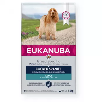 Dry Dog Food EUKANUBA Breed Specific Cocker Spaniel 7.5 kg — Chicken, Adult, Skin & Coat, Cardiac Support