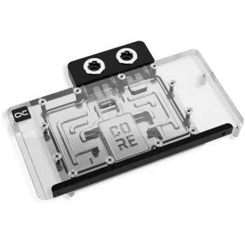 Graphics card water block Alphacool Core RX 9070 XT Hellhound+ Transparent Chrome with backplate