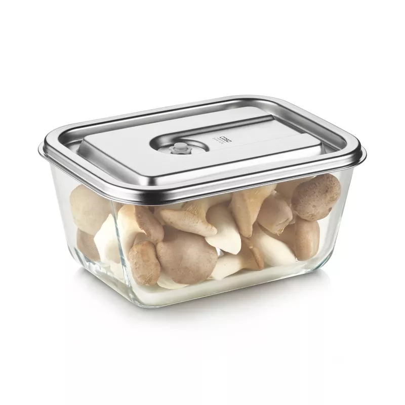 Caso Glass Vacuum Container with Plastic Lid | VacuBoxx Stainless Steel XL | Transparent