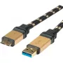 ROLINE Gold USB 3.0 Cable, USB A Plug - USB 3.0 Micro B Plug 2,0m (11.02.8879)