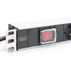 DIGITUS DN-95402 7-Way Aluminum PDU Power Strip with Switch, 2m Cable, 19 inch 1U Rackmount, 16A/4000W