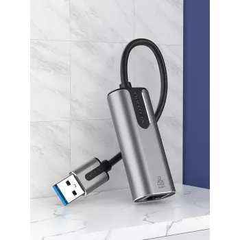 Vention USB 3.0-A to Gigabit Ethernet Adapter Gray 0.15M Aluminum Alloy Type