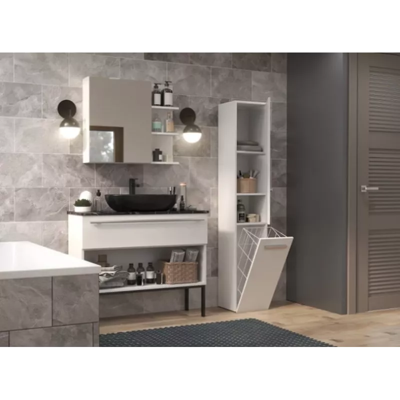 Bathroom cabinet NEL IV 31x30x174 cm, matte white
